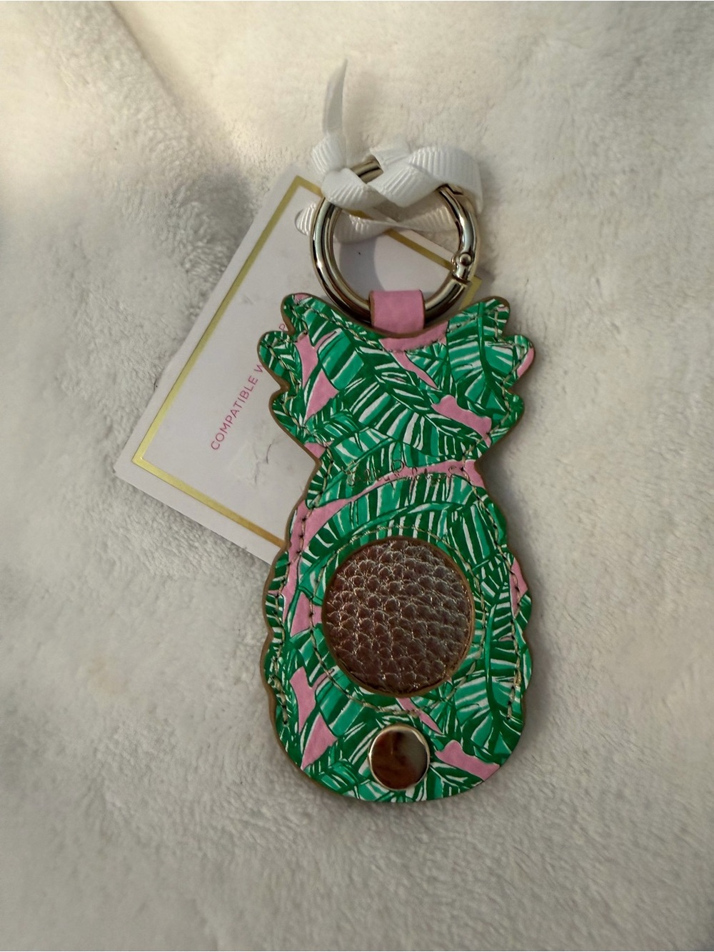 Lilly Pulitzer Pineapple GPS TAG HOLDER-Featured in Letโs Go Bananas